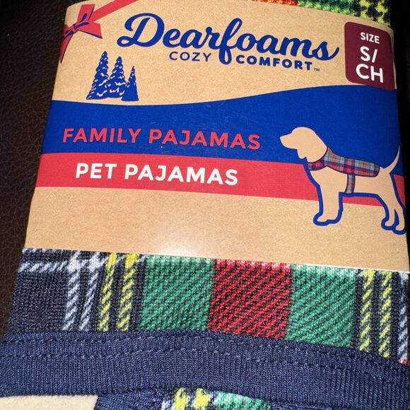 DEARFOAMS NEW PET PAJAMAS SZ Small 12-20 POUNDS CHRISTMAS HOLIDAY PLAID NWT - Picture 2 of 7
